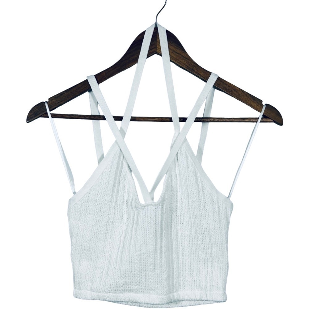 3/$20 ZARA white cable knit halter style strappy crop tank top‎